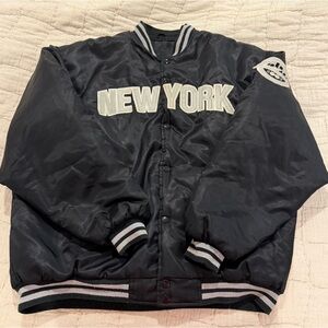 Vintage 2003 New York Yankees Bomber Varsity Jacket XXL Black MLB